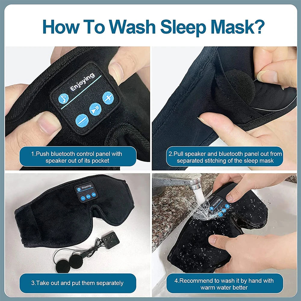 Mask For Sleep Headphones Bluetooth 3D Eye Mask