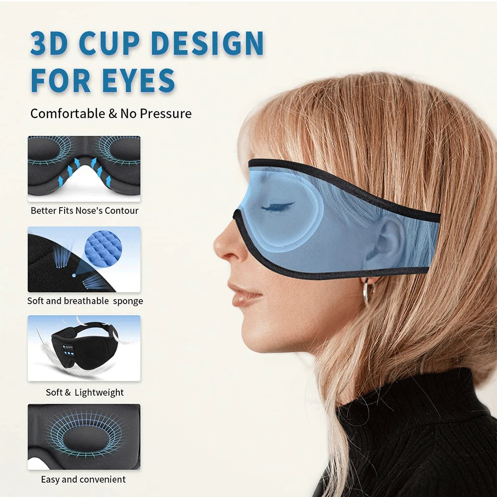 Mask For Sleep Headphones Bluetooth 3D Eye Mask