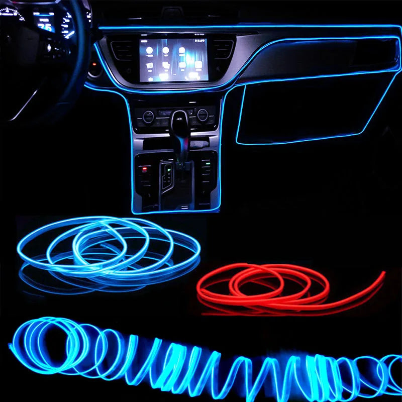 Car Interior LED Decorative Lamp EL Wiring Neon Strip